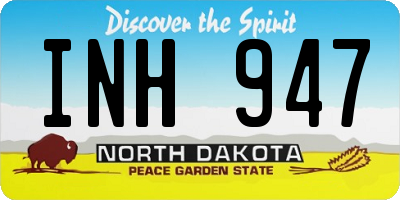 ND license plate INH947