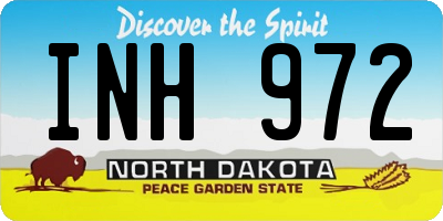 ND license plate INH972