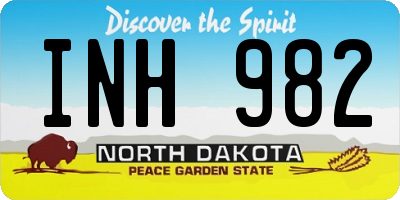 ND license plate INH982