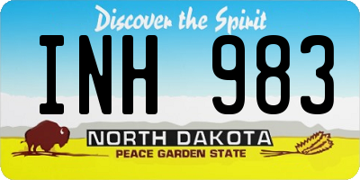 ND license plate INH983