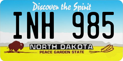 ND license plate INH985
