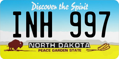 ND license plate INH997