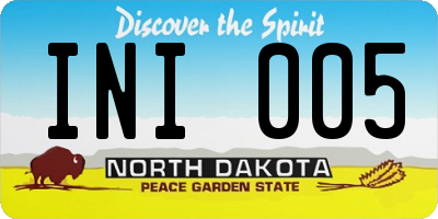 ND license plate INI005