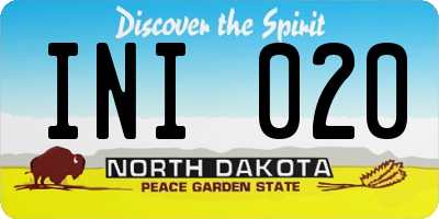 ND license plate INI020
