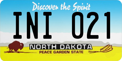ND license plate INI021