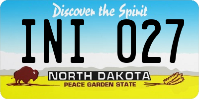 ND license plate INI027