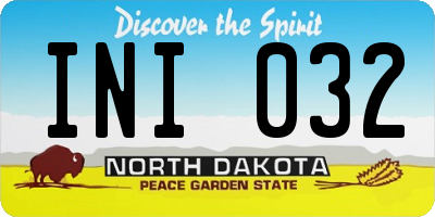 ND license plate INI032