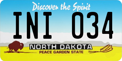ND license plate INI034