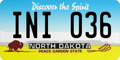 ND license plate INI036