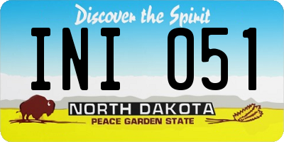 ND license plate INI051