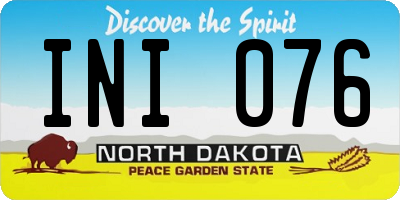 ND license plate INI076