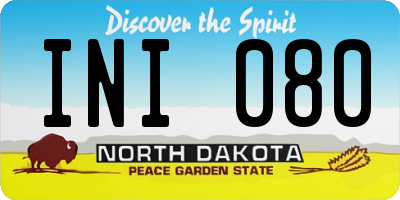 ND license plate INI080