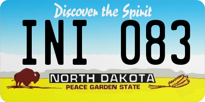 ND license plate INI083