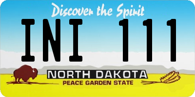 ND license plate INI111