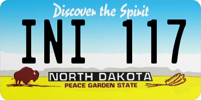 ND license plate INI117