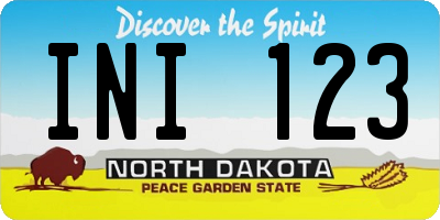 ND license plate INI123