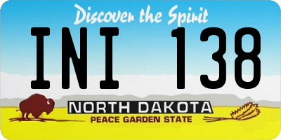 ND license plate INI138