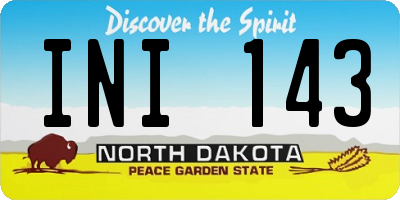 ND license plate INI143