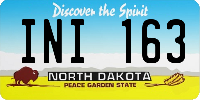 ND license plate INI163