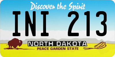 ND license plate INI213
