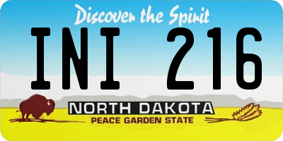 ND license plate INI216