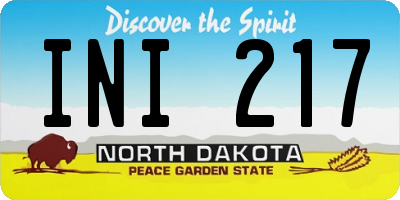 ND license plate INI217