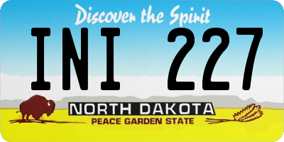 ND license plate INI227