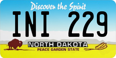 ND license plate INI229