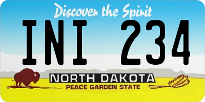 ND license plate INI234