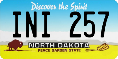 ND license plate INI257