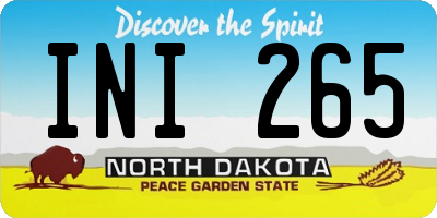 ND license plate INI265