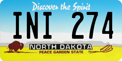 ND license plate INI274