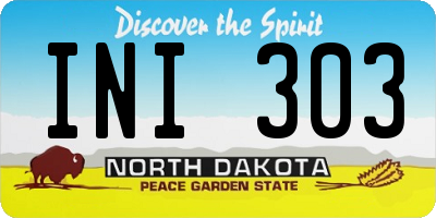 ND license plate INI303
