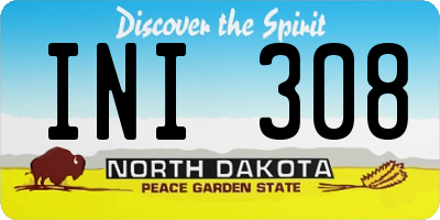 ND license plate INI308