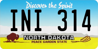 ND license plate INI314