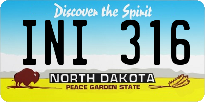 ND license plate INI316