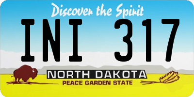 ND license plate INI317