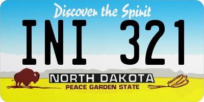 ND license plate INI321
