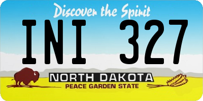 ND license plate INI327