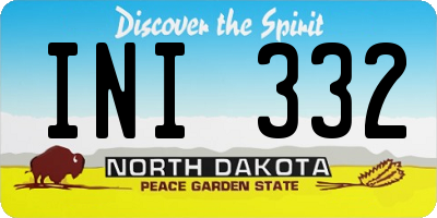 ND license plate INI332