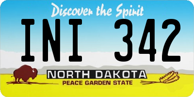 ND license plate INI342