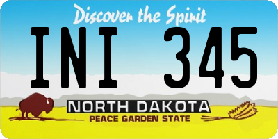 ND license plate INI345
