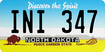 ND license plate INI347