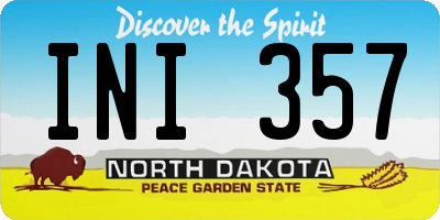 ND license plate INI357
