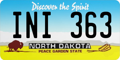 ND license plate INI363