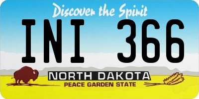 ND license plate INI366