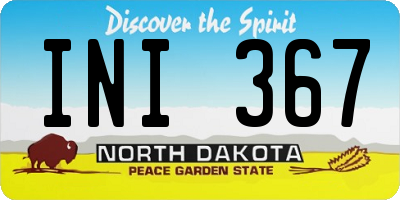 ND license plate INI367