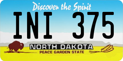 ND license plate INI375