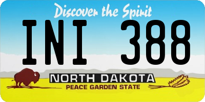 ND license plate INI388
