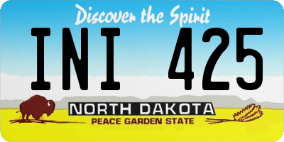 ND license plate INI425